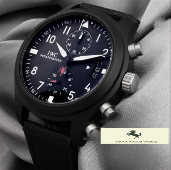 HK1124 İWC PİLOT'S SİYAH PVD KASA KRONO ERKEK SAATİ